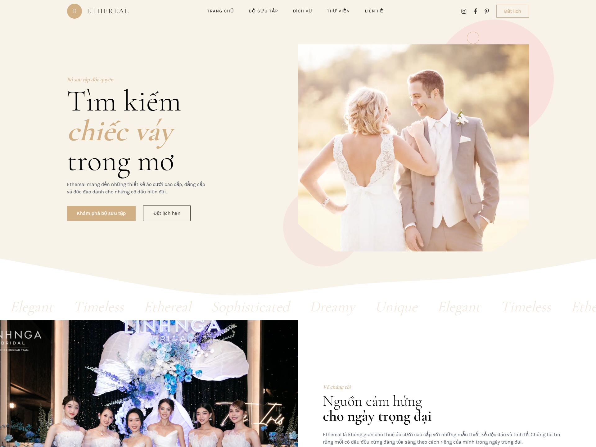 Ethereal – Premium Bridal Boutique Website